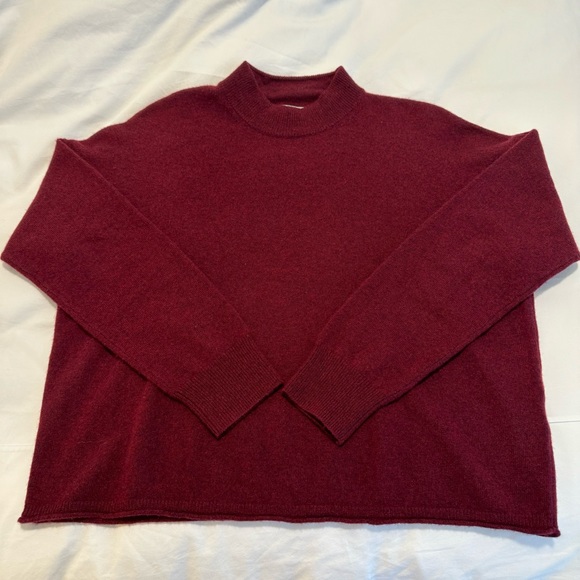 Madewell Red Cashmere Mockneck Sweater - Picture 1 of 3